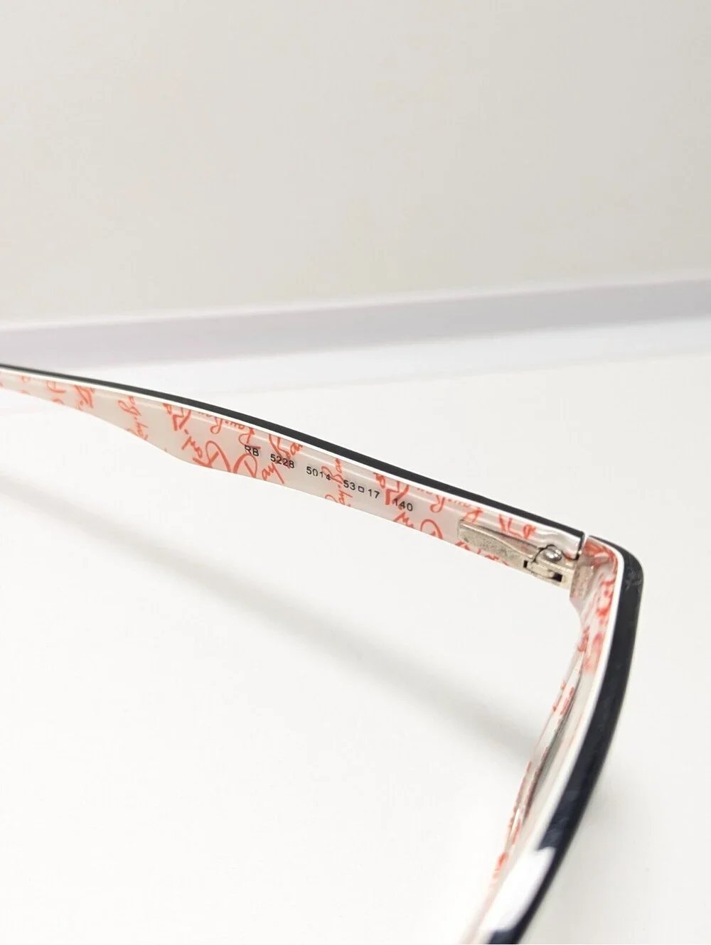Ray-Ban RB522B Black Pink Floral Rectangle Women's Eyeglasses Frame 53-17-140